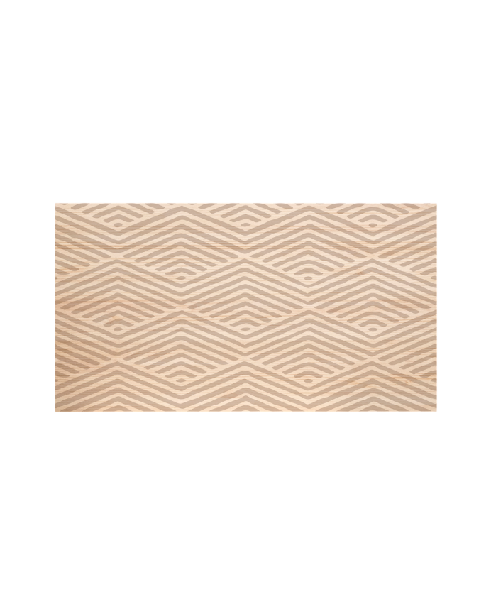 Solid wood headboard printed with the Pyramid II pattern in natural tone, available in various sizes.