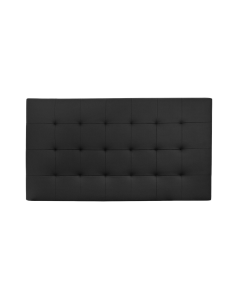 Upholstered polypiel headboard with pleats in black color in various sizes