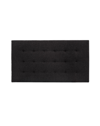 Upholstered polyester headboard with black pleats of various sizes.