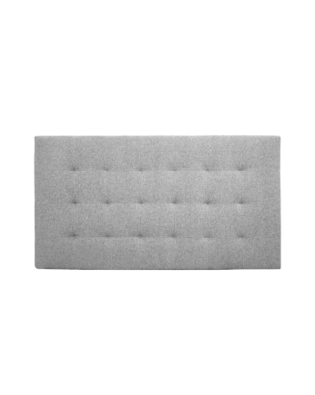 Upholstered polyester headboard with pleats in gray in various sizes.