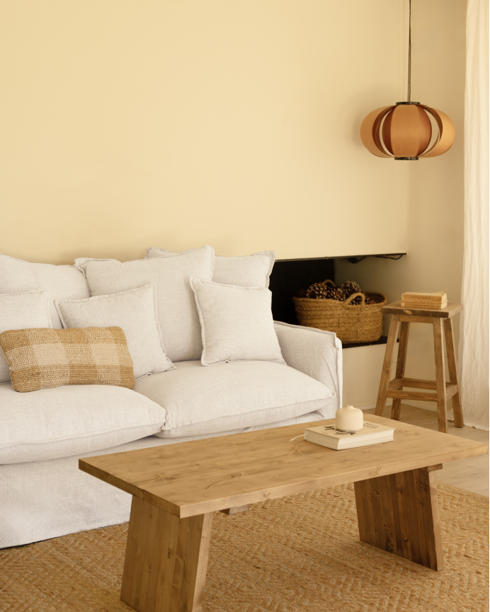 Removable white cotton and linen sofa in various sizes