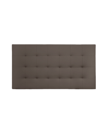 Upholstered headboard in brown faux leather with pleats in various sizes