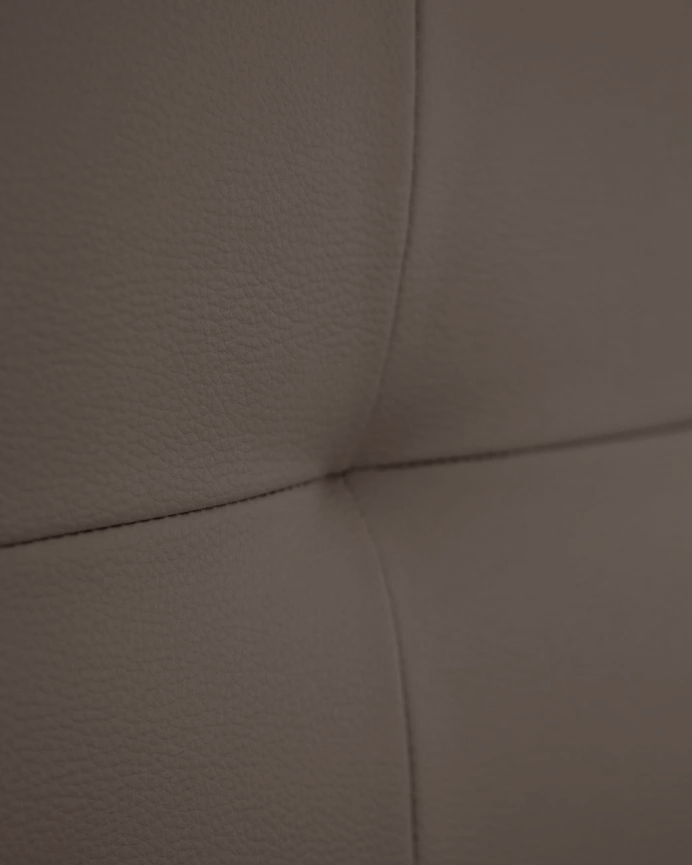 Upholstered headboard in brown faux leather with pleats in various sizes