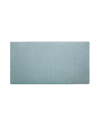 Upholstered polyester headboard in smooth teal green color in various sizes.