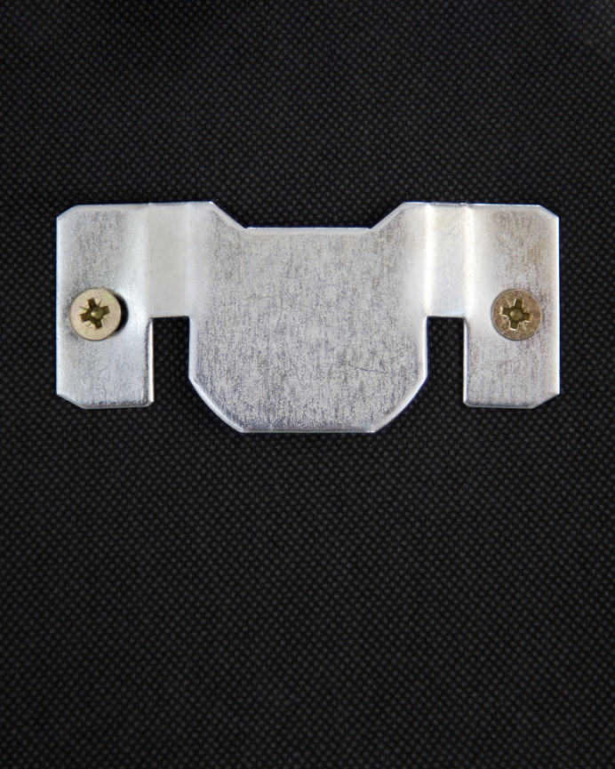 Upholstered faux leather headboard with white buttons in various sizes