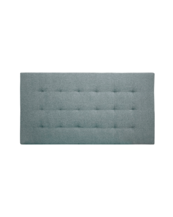 Upholstered polyester headboard with pleats in blue color in various sizes