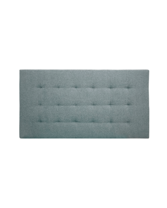 Upholstered polyester headboard with pleats in blue color in various sizes