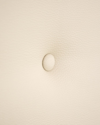 Cabecero tapizado de polipiel con botones en color beige de varias medidas
