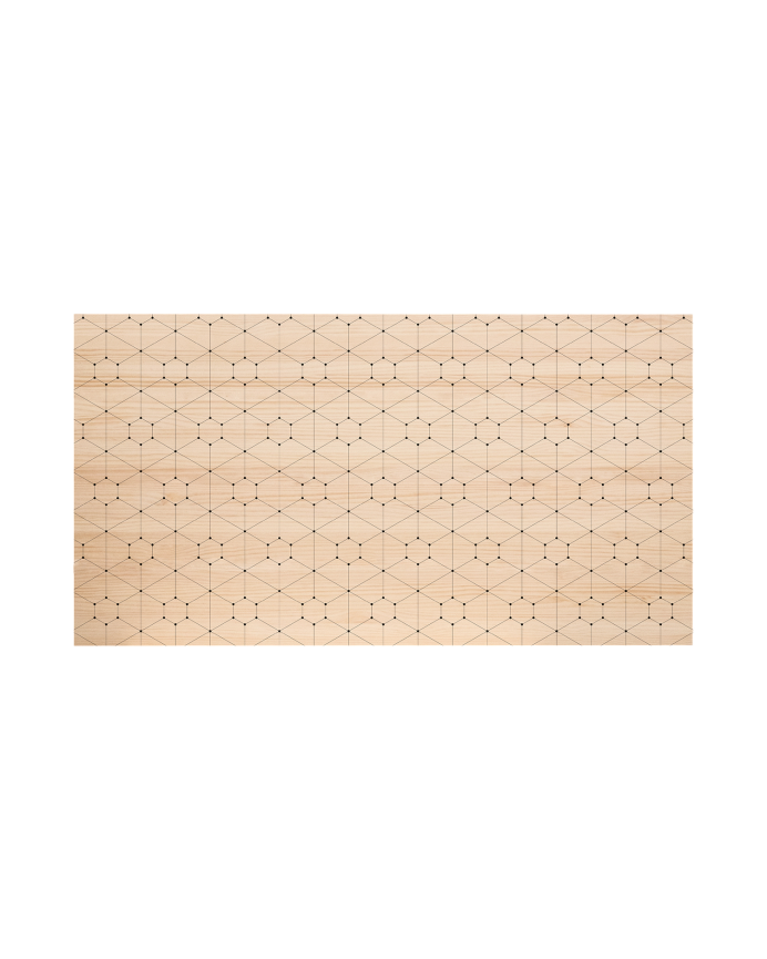 Cabecero de madera maciza estampado motivo Puntos y líneas decapado de varias medidas 