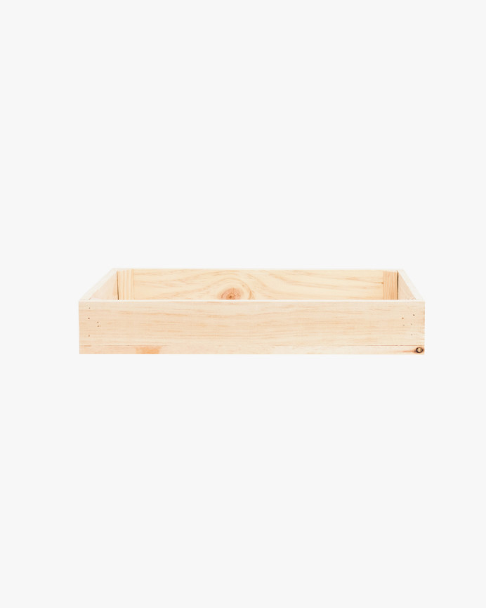 Caja de madera maciza en tono natural pequeña