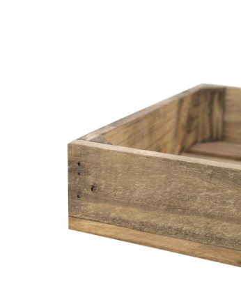 Caja de madera maciza en tono roble oscuro pequeña