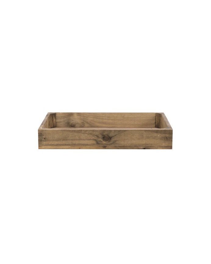 Caja de madera maciza en tono roble oscuro pequeña