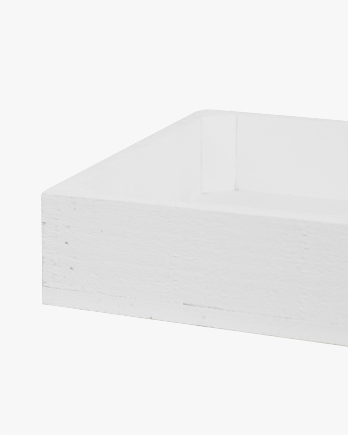 Caja de madera maciza en tono blanco pequeña