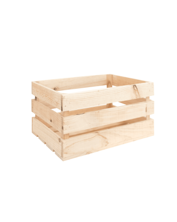 Caja de madera maciza en tono natural grande