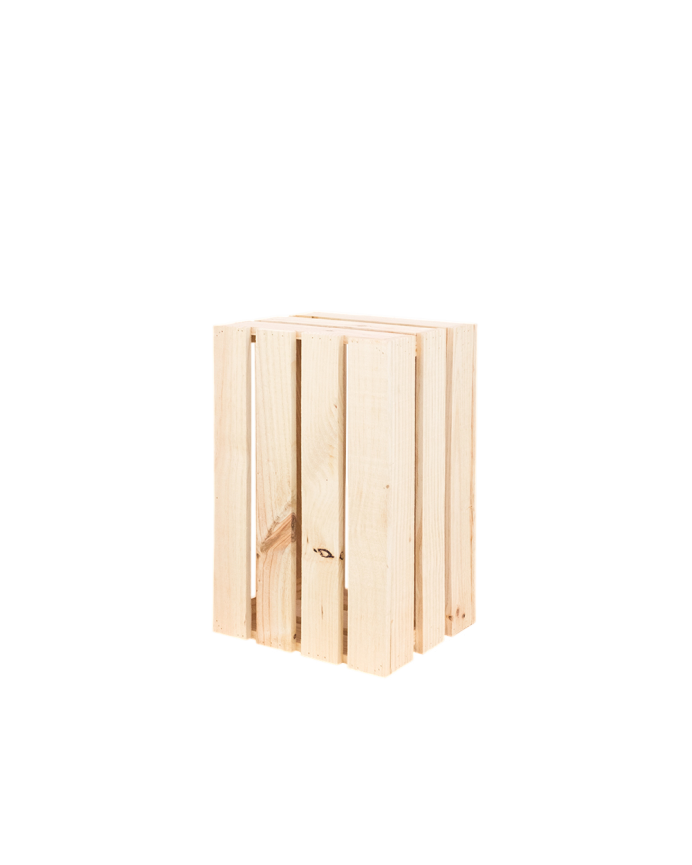 Taburete de madera maciza en tono natural 30,5x49x26,5cm