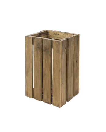 Papelera/Paragüero de madera maciza en tono roble oscuro 30,5x49x26,6cm