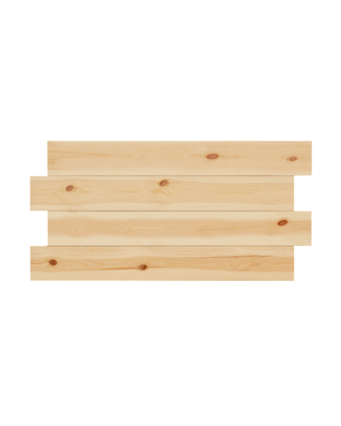 Cabecero de madera maciza asimétrico en tono natural de varias medidas