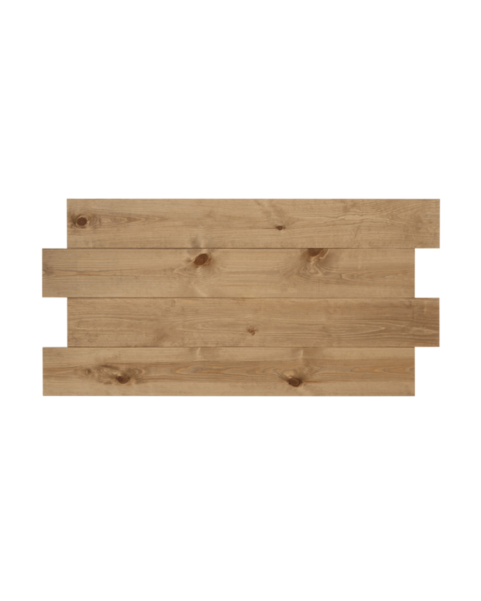 Cabecero de madera maciza asimétrico en tono roble oscuro de varias medidas