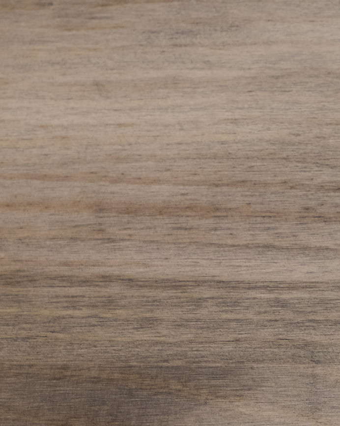 Cabecero tríptico de madera maciza estampado motivo 'Mapamundi negro' en tono roble oscuro de varias medidas 