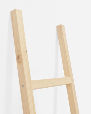Escalera de madera maciza en tono natural de 118x41cm