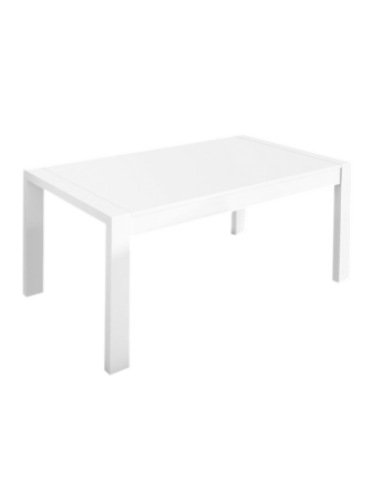 Mesa de comedor extensible de madera tono blanco 76x140cm 
