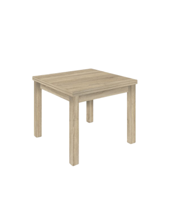 Mesa de comedor extensible de madera tono natural 76x80cm