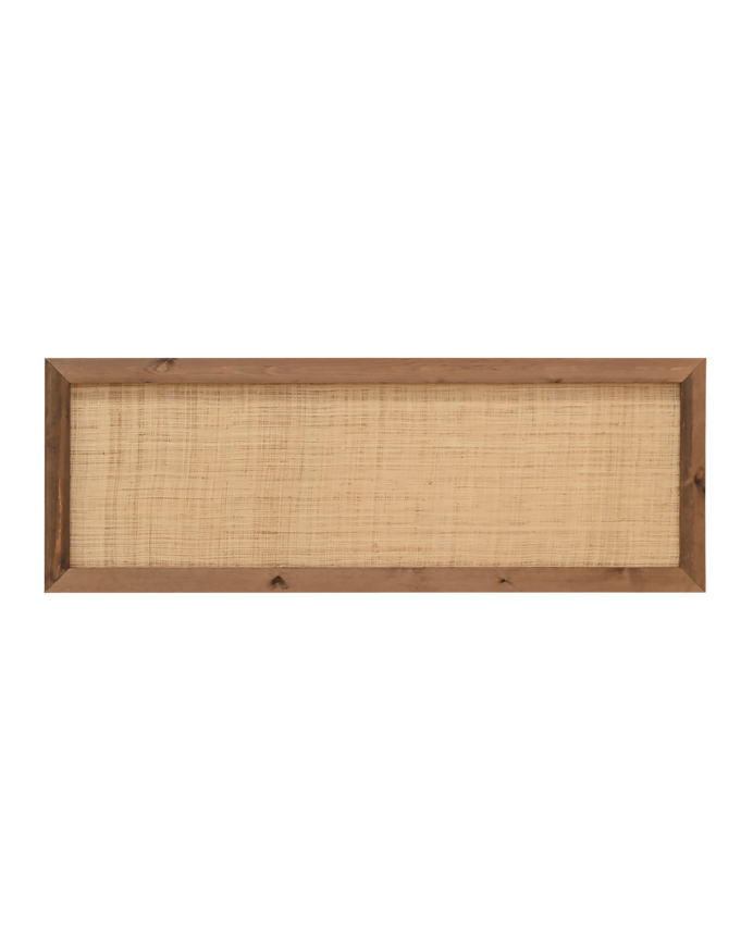 Cabecero de madera maciza y rafia en tono roble oscuro de varias medidas