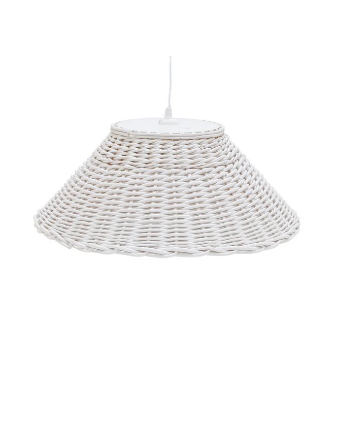 Lámpara de techo blanca elaborada con mimbre natural en varias medidas.