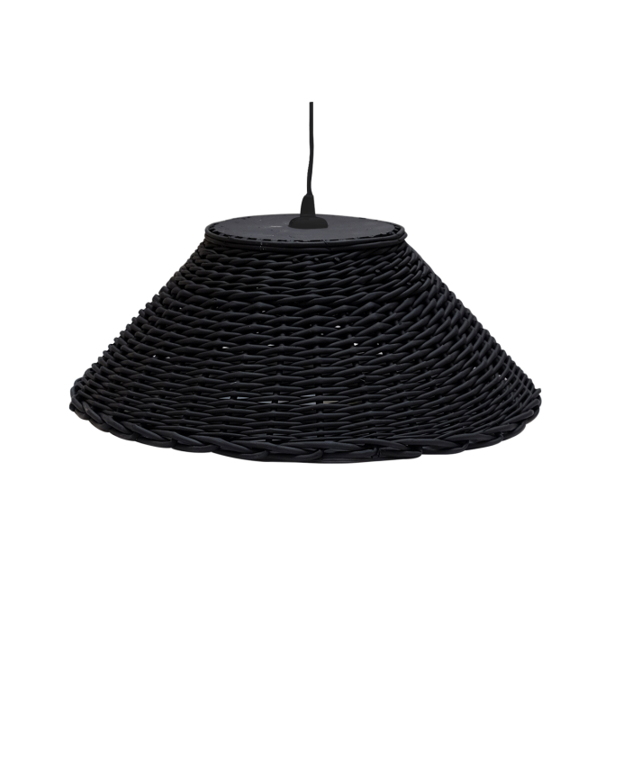 Lámpara de techo negra elaborada con mimbre natural en varias medidas.