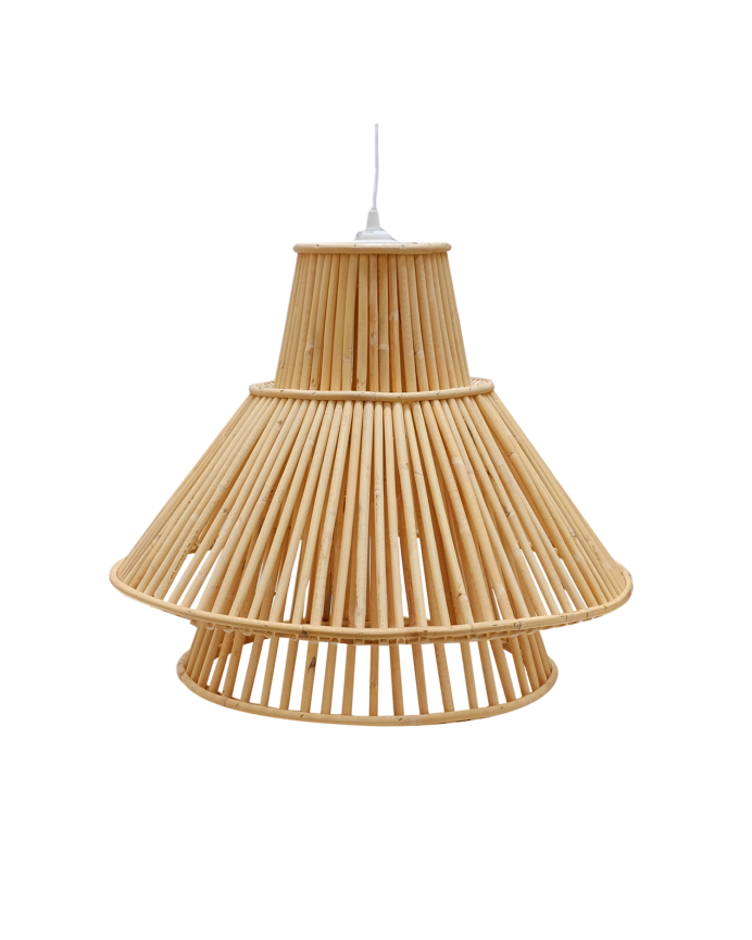 Lámpara de techo de mimbre tono natural de 47x58cm