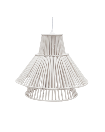 Lámpara de techo de mimbre tono blanco de 47x58cm