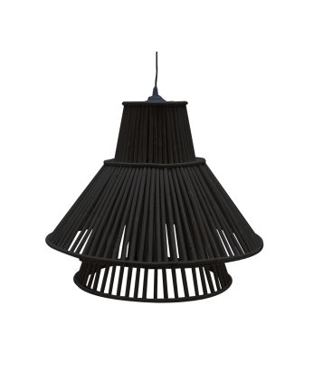 Lámpara de techo de mimbre tono negro de 47x58cm