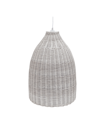 Lámpara de techo de mimbre tono blanco de 65x45cm