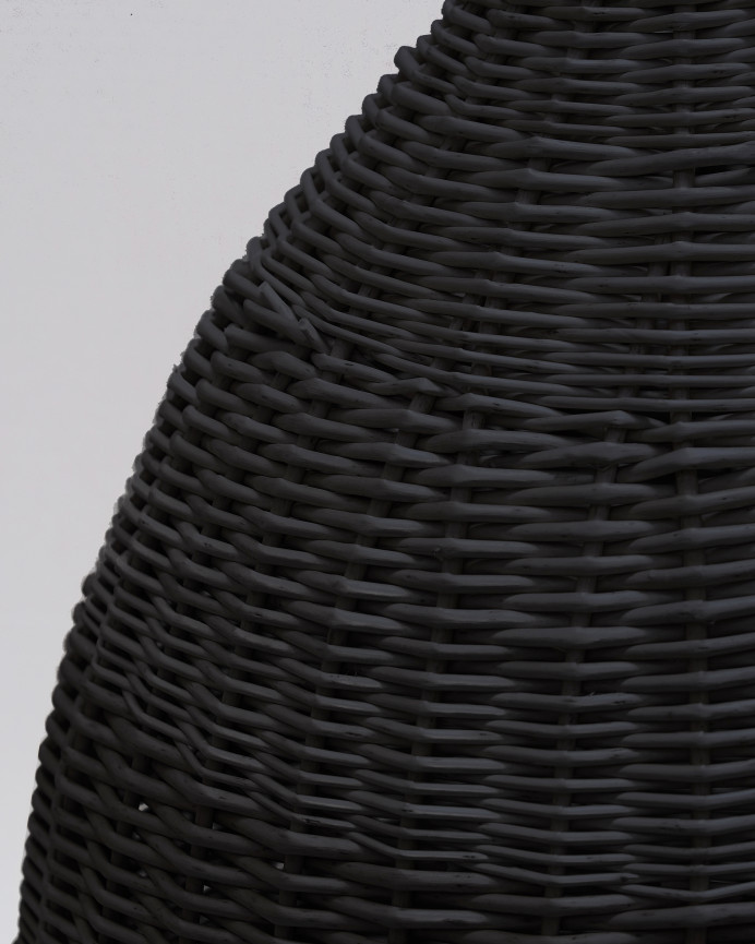 Lámpara de techo de mimbre tono negro de 65x45cm