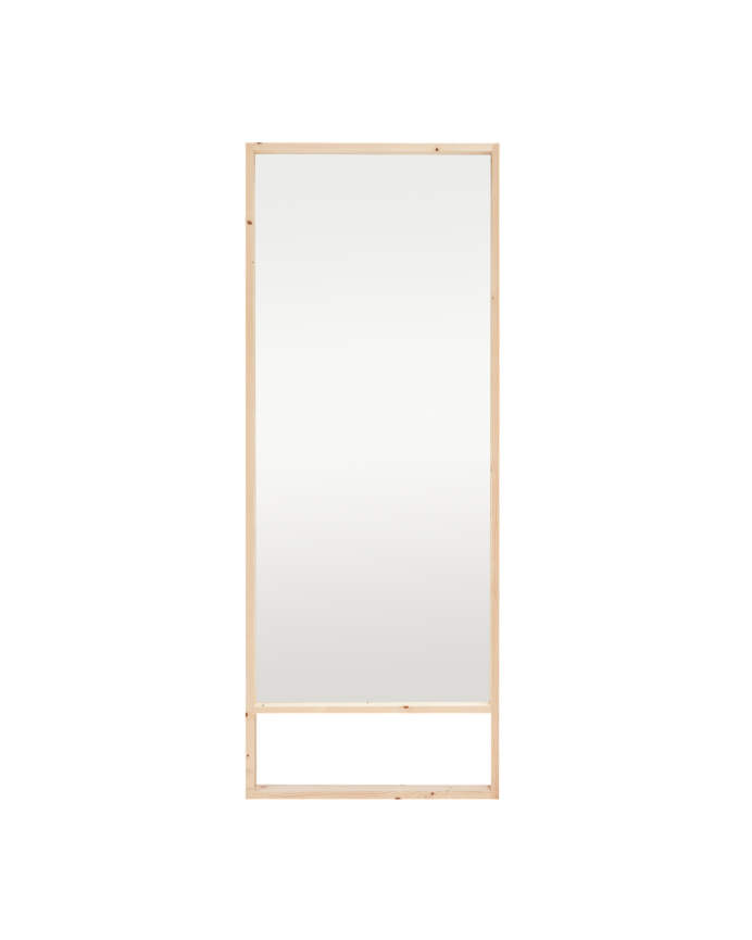 Espejo de madera maciza tono natural de varias medidas