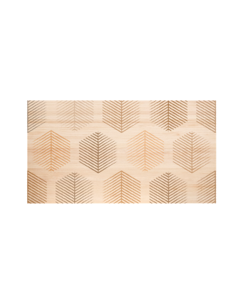 Cabecero de madera maciza estampado motivo Hojas hexagonales III en tono natural de varias medidas 