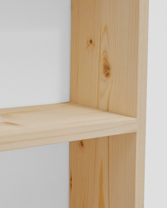 Estantería de madera maciza tres estantes acabado natural 60x45cm