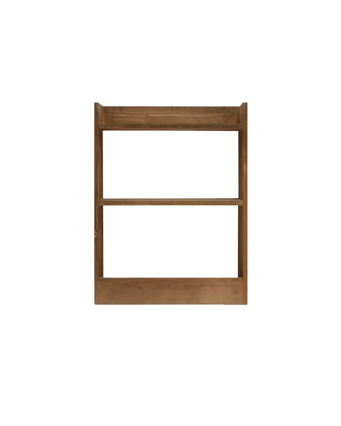 Estantería de madera maciza tres estantes acabado roble oscuro 60x45cm