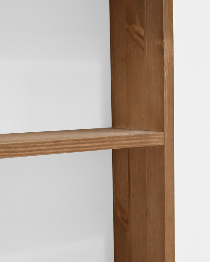 Estantería de madera maciza tres estantes acabado roble oscuro 60x45cm