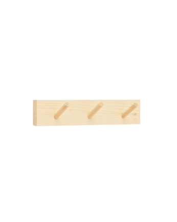 Colgador de pared de madera maciza en tono natural de 26x5cm