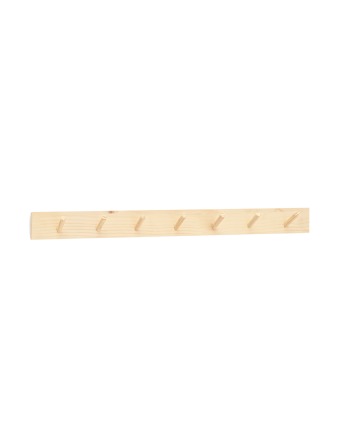 Colgador de pared de madera maciza en tono natural de 61x5cm