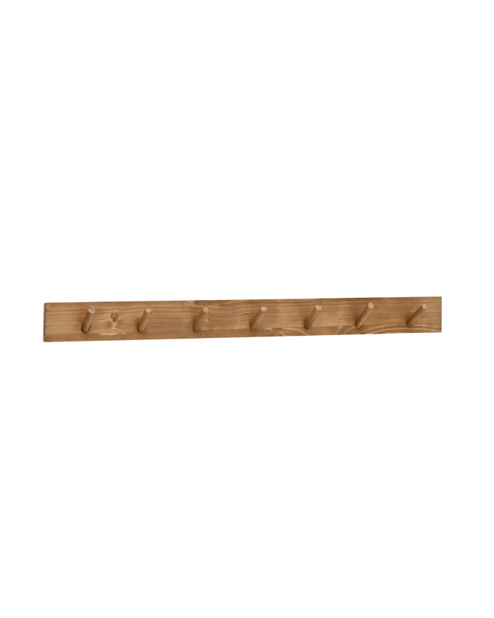 Colgador de pared de madera maciza en tono roble oscuro de 61x5cm