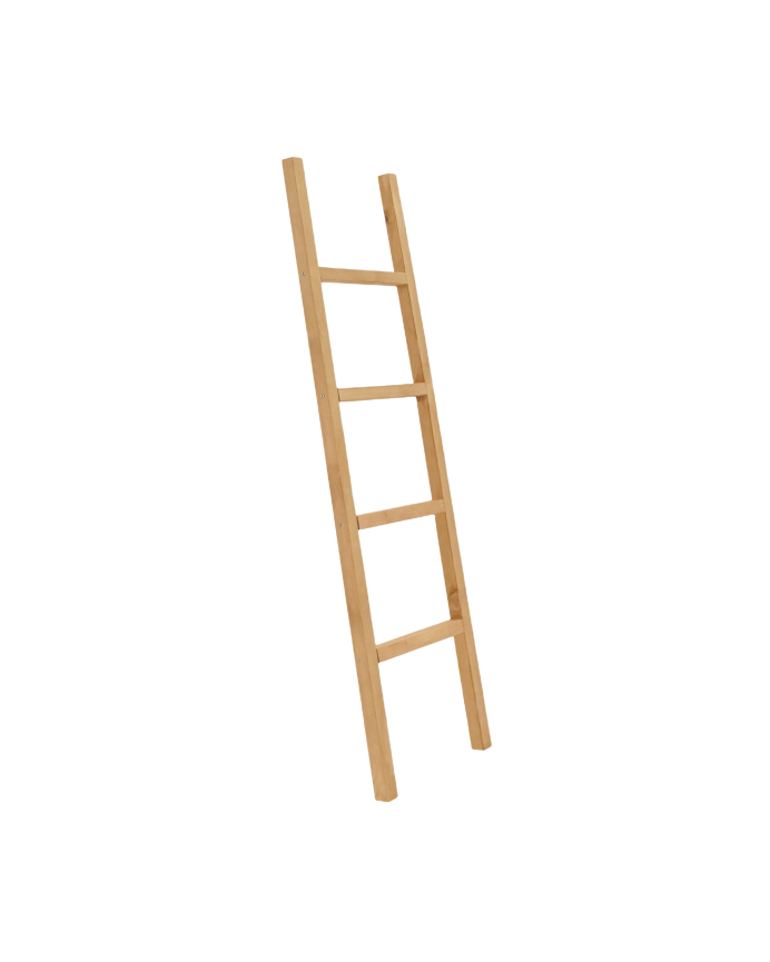 Escalera de madera maciza en tono olivo de 150x41cm