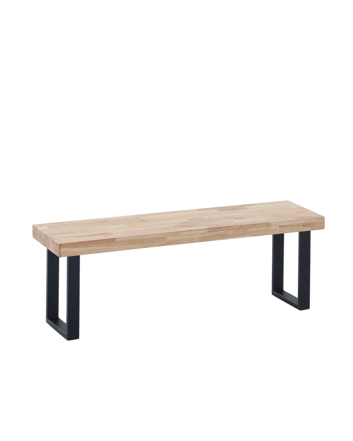 Mesa con tablero de madera y patas metálicas en color Blanco Acabado  Barnizado Mate
