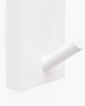 Colgador de pared de madera maciza en tono blanco de 8x6cm