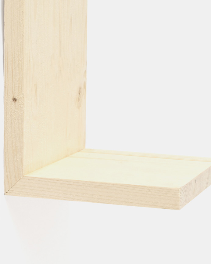 Estante de madera maciza tono natural de 20x15cm