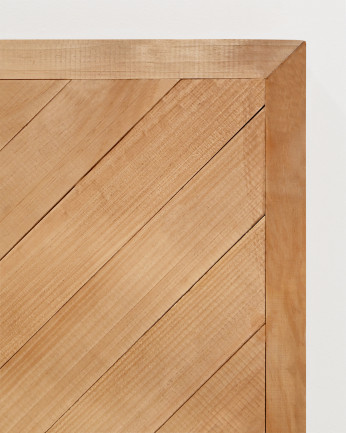Cabecero de madera maciza estilo étnico en tono roble oscuro de 80x165cm