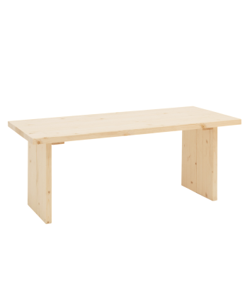 Mesa de centro de madera maciza acabado natural de 120x60cm