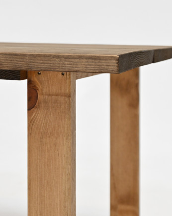 Mesa de centro de madera maciza acabado roble oscuro de 120x60cm