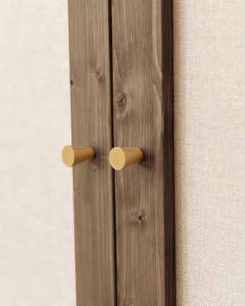 Armario elaborado con madera de abeto y tejido de lino tono nogal de 180x80cm